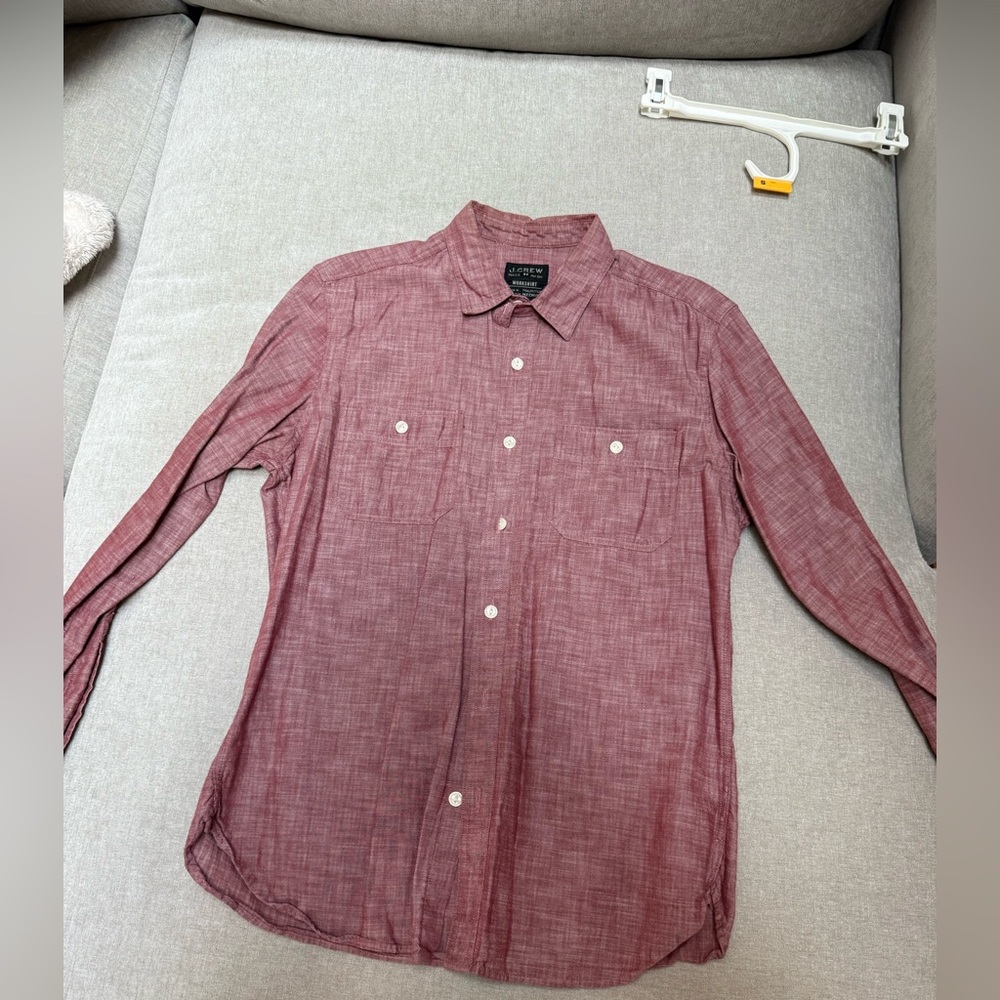 J. Crew Men's Red Casual Button-Down Shirt